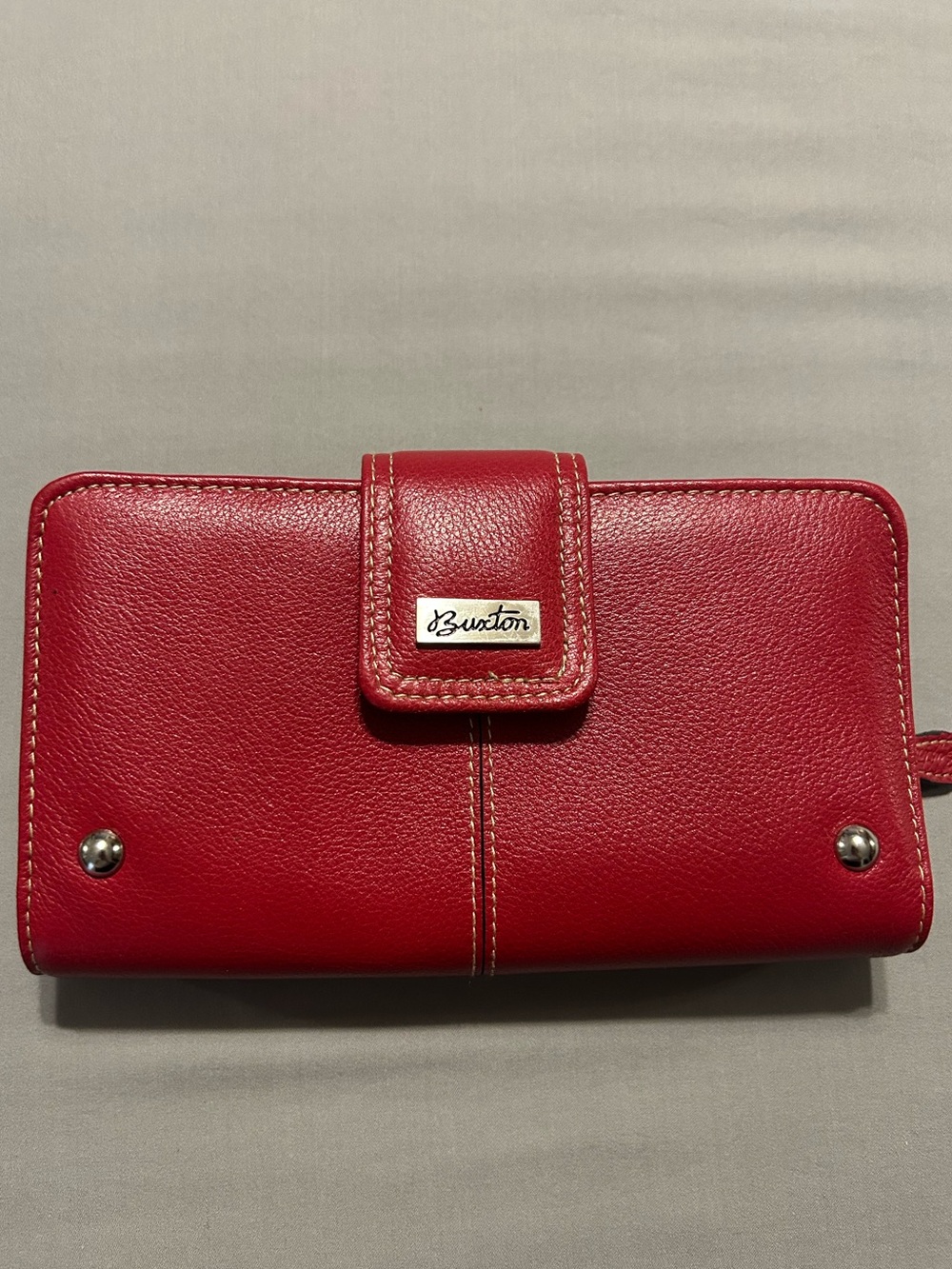 Buxton Red Leather Wallet Case